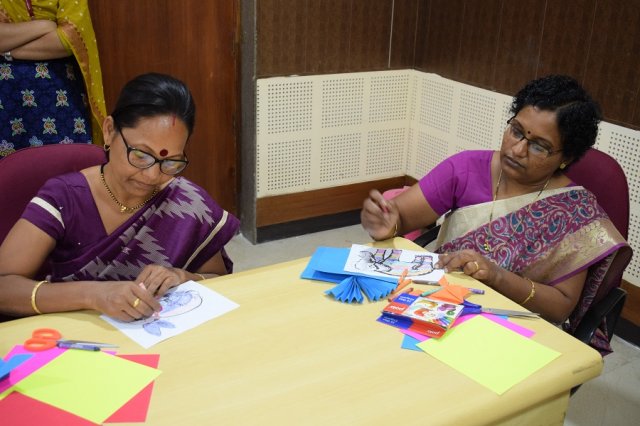 A desk full of colors